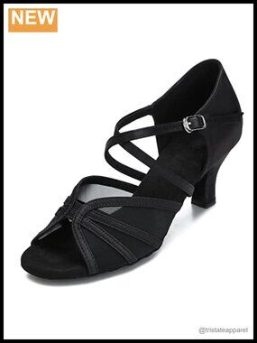 Ballroom Dance Shoes Latin Salsa 2.5in Heel Satin Mesh